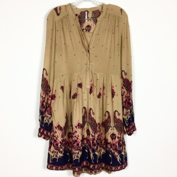 Free People Bella Printed Tunic Dress S Paisley - Picture 3 of 8